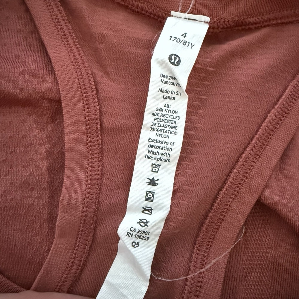 Lululemon Swiftly Tech Racerback‎ Size 4 Rust Ora… - image 4